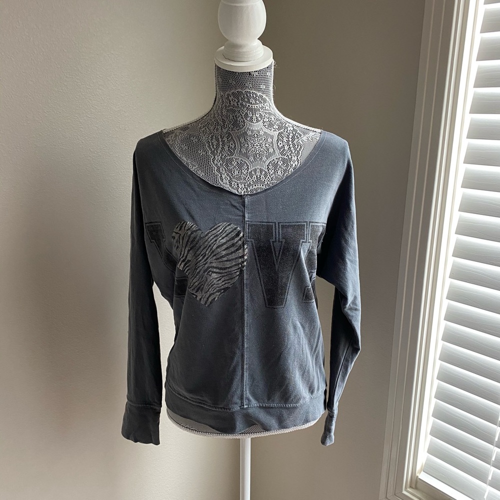 Grey Love Sweatshirt Size Small